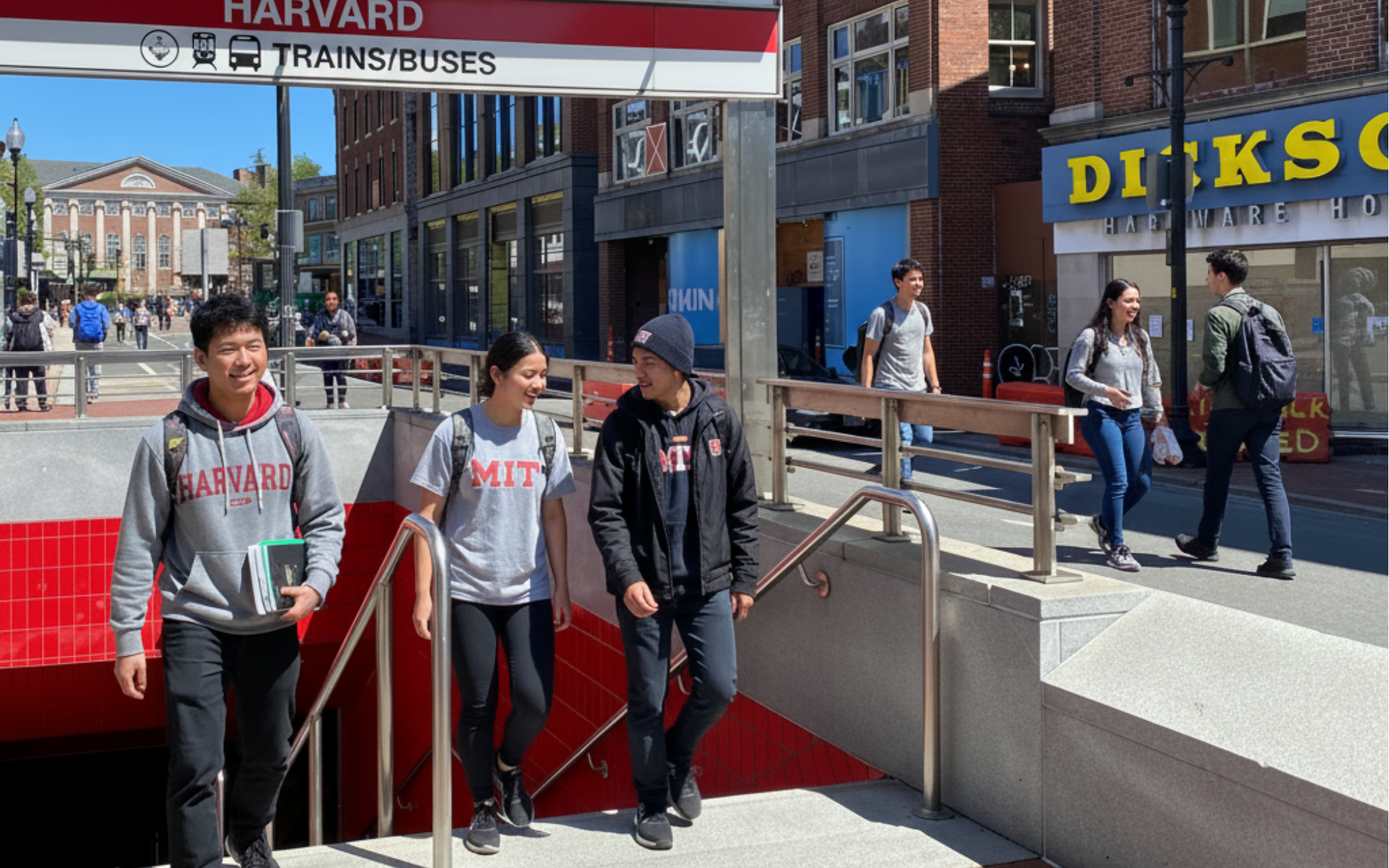 Harvard Square Red Line station in Cambridge, MA—surrounded by Harvard, MIT, biotech jobs, students, and professionals shaping the city’s dynamic housing market.