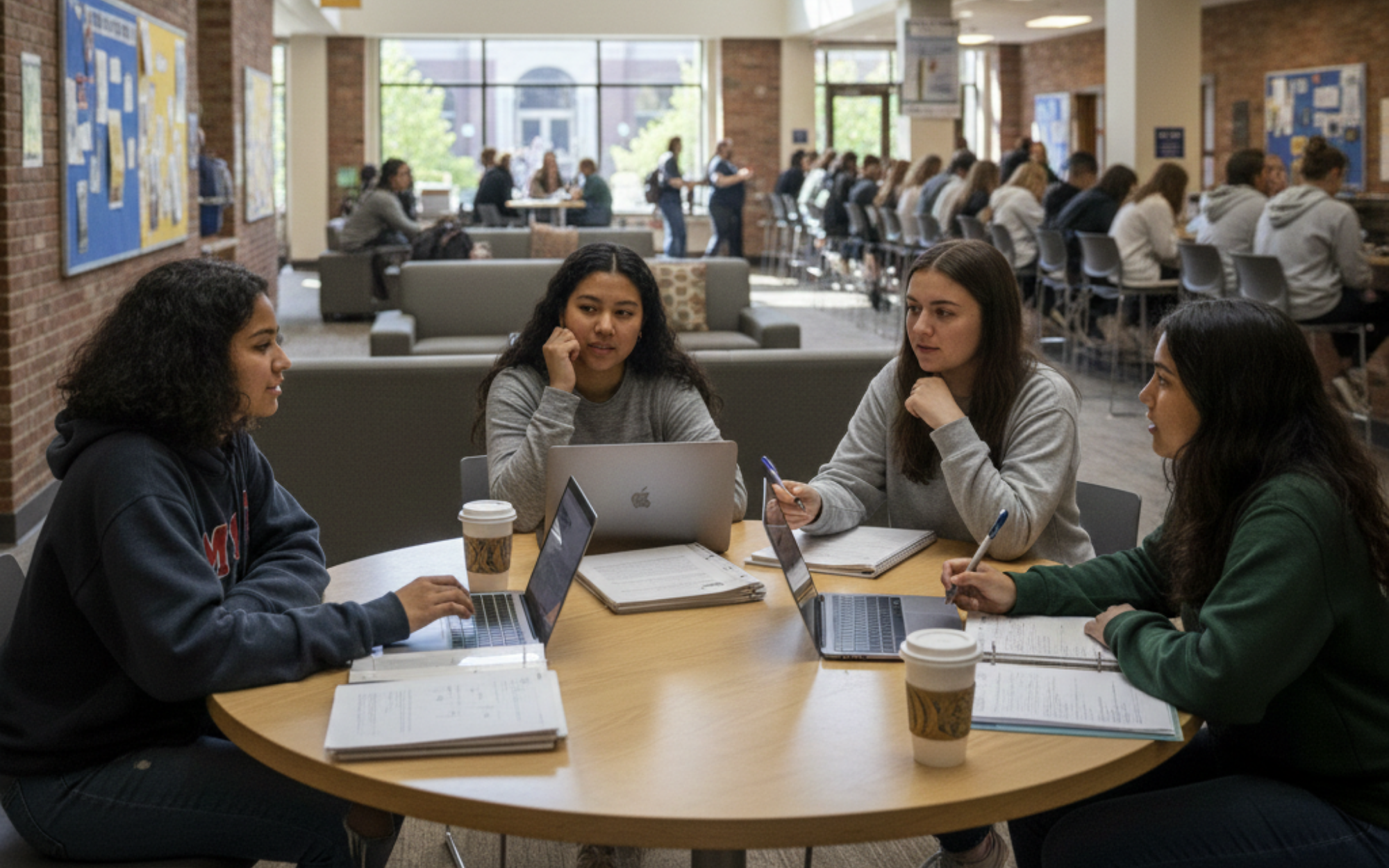 MIT students discussing off-campus housing options, using the MIT Off-Campus Housing portal and student groups to find safe apartments in Boston.